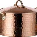 DEMMEX 1.2MM Thick Hammered Copper Soup Pot Stew Pan Casserole Dish, 3 Quarts (7.8" x 4")