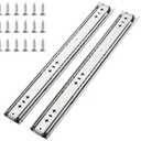 1 Pair 40 Inch 260 Lb Heavy Duty Drawer Slides with Stainless Screws,Full Extension Ball Bearing Stainless Steel Hardware Side Mount Drawer Rails
