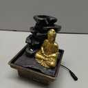Tabletop Water Fountain Buddha Statue Desktop Indoor Waterfall Fountain Tabletop Humidifiers Home Decoration for Office, Living Room, or Bedroom (Style1)