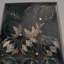 Ciaell 12PCS Dark Green Velvet Christmas Ornaments - 3.15inch Christmas Tree Balls - Shatterproof Plastic Balls Xmas Hanging Ornaments with Gift Box for Holiday Indoor Outdoor Decorations