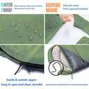 tuphen- Sleeping Bags for Adults Kids Boys Girls Backpacking Hiking Camping Microfiber Liner, Cold Warm Weather 4 Seasons Indoor Outdoor Use, Lightweight & Waterproof (3lb-Green Grey)