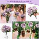 Crowye 16 Bundles Artificial Peony Silk Flower Hydrangea Fake Peony Bouquet Elegant Faux Flowers with Stems for Wedding Table Centerpiece Party Home DIY Decoration (Purple)