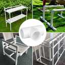 20 Pack 3/4 Inch PVC Tee, SCH40 Furniture Grade 3 Way PVC Fittings for Garden Shelving, Greenhouses & DIY Projects