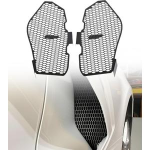 Black Aluminum C8 Side Intake Grille Guard Mesh Fit for Corvette C8 Stingray Z51 2020-2025 2PCS Side Intake Grille Guard Set Front Bumper Grille Grill Cover
