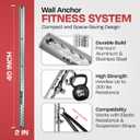 Aluminum Wall-Mounted Anchor Fitness System - Adjustable, Multi-Functional, Space Saving Home Gym Solution for Strength Training, Workout Goals | 100+ Exercises, Easy Installation, 300lbs Capacity