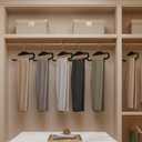 Velvet Pants Hangers,10 Pack Non Slip Space Saving Clothes Hanger, Heavy Duty Pants Hangers for Closet for Pants Jeans Skirts Tank Top Towel(Black)