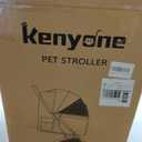 Medium Dog Stroller, Kenyone Pet Stroller for Medium Dogs Up to 55lbs, Lightweight Aluminum Frame, One Click Folding, Large Cat Stroller with No Zip Entry, Detachable Mesh, Multiple Pockets