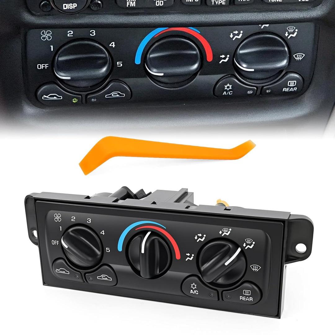 AC Heater Climate Control Module Compatible with 1997-2003 Chevy Malibu 1997-1999 Oldsmobile Cutlass 1997-1998 Oldsmobile Achieva, A/C Control Panel with Rear Window Defogger Replaces 599-213