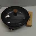 Vinchef Nonstick Deep Frying Pan Skillet with Lid, 11in/5Qt Saute Pan, German 3C+ Ceramic Coating Technology, Heat Indicator, Induction Compatible (Black)