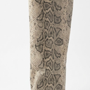 Women's High Heel Over the Knee Boots - Pleated Snakeskin Thigh High Booties, 8.5