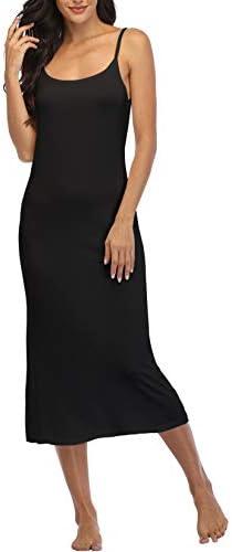 Summienlink Women's Full Slip for Under Dresses Sexy Long Sleeveless Nightgown Cami Dress size small