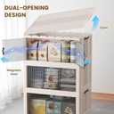 SAILUN 87Gal/348Qt Stackable Storage Bins Folding Collapsible Storage Bins with a Lid, Closet Organizers and Storage,Blush White 26" W x 17" D x 43.7" H