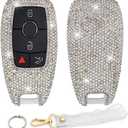 Key Fob Cover Compatible with Mercedes Benz C E S M CLS CLK GLK GLC G Class Bling Crystal Rhinestone Diamond Key Case