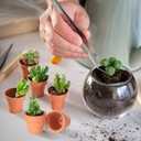 Gerrii 50 Pcs Mini 1. 2 Inch Terracotta Pots Bulk Small Clay Tiny Miniature Cactus Flower Succulent Plant Nursery Pots with Drainage Holes for Craft Indoor Outdoor Plants(Terracotta)