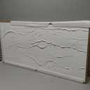 WINKAILIN Minimalist White and Gold Line Artwork with Frame Hand Painted Abstract Canvas Wave Wall Art for Bedroom Living Room Office 24"x48"