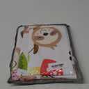 QOOMO Kawaii Sloth Print Kids Fitted Sheet Set, Cute Animal Bedding Set Full Size for Boys Girls, Cooling Breathable Botanical Flowers Sheet Sets,1 Fitted Sheet, 1 Flat Sheet, 2 Pillow Cases