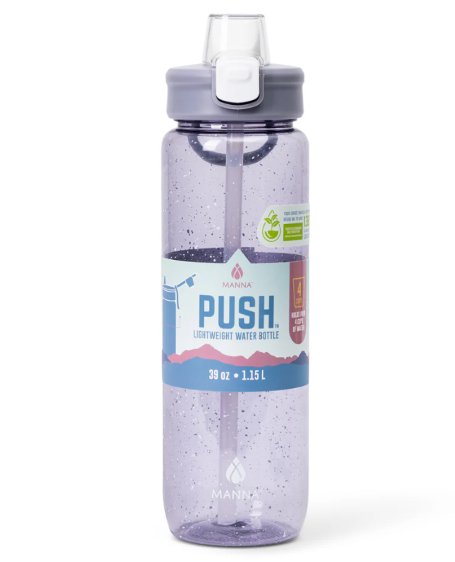 Manna™ Push™ Water Bottle - Purple 39 oz