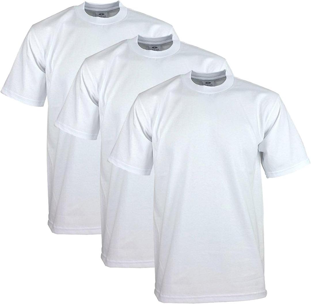 Pro Club Men's 3-Pack Heavyweight Cotton Short Sleeve Crew Neck T-Shirt (4X-Large Tall)