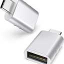 Syntech USB C to USB Adapter(2 Pack), USB-C Male to USB 3.0 Female Adapter Compatible with iPhone 16 Pro Max MacBook Pro Air 2023 iPad Mini Pro Surface Pro and Other Type C or Thunderbolt 4/3 Devices (Silver)