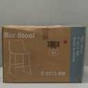 Sweetcrispy Counter Height Bar Stools Set of 2, 30 inch Height Stool Faux Leather Barstools with Back, Armless Kitchen Island Countertop Comfortable Modern Chairs with Metal Legs - Brown 