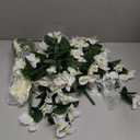 Faux Bougainvillea Artificial Flowers for Outdoors Fake Plants Outside Decoration, 2 PCS White Faux Flowers UV Resistant Look Real Silk Long Trailing Vines for Front Door Porch Planter Patio Garden