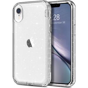 Hython Case for iPhone XR Case Glitter, Cute Clear Glitter Bling Sparkle Cover, [Military Grade Protection] Hybrid Heavy Duty Rugged Hard PC Bumper Shockproof Soft TPU Protective Phone Cases for Women