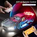 Sport Car Building Block Sets for Adults, Technical Remote Control APP Race Car with LED Lights,Collectible 1:14 Model Scale Engineering Toy Men Teens Boys Birthday Gift Age 8+ 8-12 12 13 14