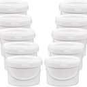 10 Pack White Plastic Bucket with Handle and Lid Food Storage Bucket Containers All Purpose Pail for Multipurpose Paint Water Art Crafts Projects Garage Organization (1 Gallon White)