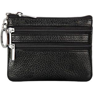 Women's Genuine Leather Coin Purse Mini Pouch Change Wallet with Keychain
