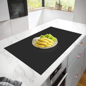 Silicone Mats for Kitchen Counter, Heat Resistant Countertop Protector, Non-Slip Table Mat Desk Saver Pad, Non-Stick Reusable Pastry Mat, Silicone Placemat, Craft Mat - 25'' X 17", Black