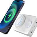 LIMETA 15000mAh Wireless Power Bank 4-Port Portable Magnetic Fast USB C Charger App Link Visually Impaired-Friendly Beeper for iPhone 12/13/14/15/16/Mini/Pro/Pro Max iWatch Samsung Galaxy