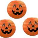 Beistle 3-Pack Jack-O-Lantern Paper Lanterns, 9-1/ 2-Inch
