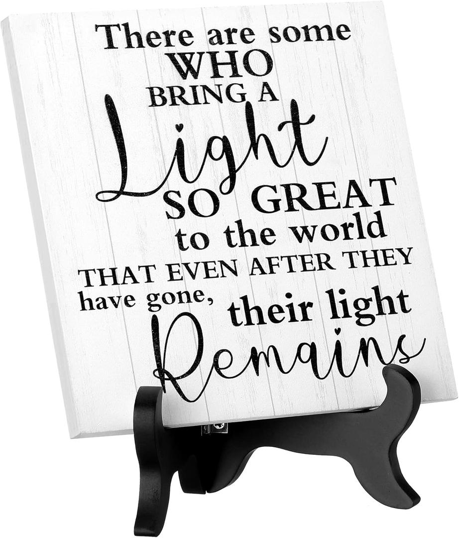 Yalikop Bereavement Gift Sympathy Gifts for Loss of Father Mother Husband Loved One with Wooden Stand in Memory Light Remains Decor Funeral Decor Celebration of Life Decorations (Retro Style)