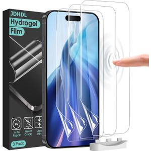3 Pack Flexible Film for iPhone 17 Pro Max Screen Protector[NOT GLASS], Non-breakable Soft TPU Hydrogel Film for iPhone 17 Pro Max, Invisible Thin, Scratch Resistant, Self-Healing