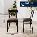 Flash Furniture Hercules X-Back Chair - Vinyl Seat, Black/Mocha, 2-Pack, Set of 2