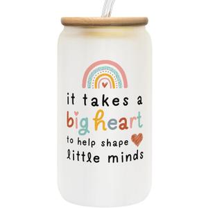 Teacher Appreciation Gift for Women - Thank You Ideas for Valentines, Back to School - 16 Oz Can Glass