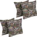 Blazing Needles Tapestry Throw Pillow, 17", Route 66, 4 Count