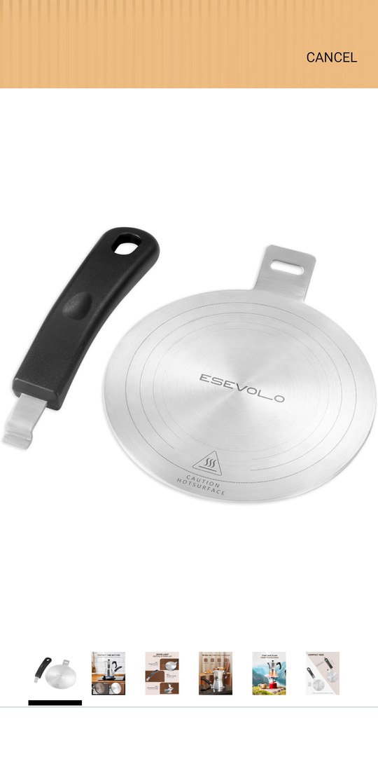 Induction Adapter Plate Detachable, 5.5 Inch Stainless Steel Heat Diffuser Plate for Moka Pot 12 Cup, Heat Diffuser Cooking Induction Adapter for Gas Stove and Glass