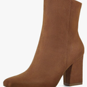 Women's Ankle Boots Square Toe Side Zipper GoGo Boots Chunky Block Heel Mid Calf Low Heeled Short Booties size 7½