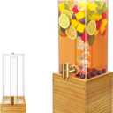 2 Gallon Drink Dispenser for Parties, Beverage Dispenser with Airtight Valve, Large Water Drink Dispenser, Water Dispenser with Wood Stand, Lemonade Dispenser for Water, Juice,Cocktails,Ice Tea
