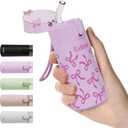 5oz Small Water Bottles with Straw, Mini Water Bottle with One-Hand Open Design, Leak-Proof Locking Lid for Hot&Cold Drinks, Small Travel Water Bottle - 100% Leakproof for School, Travel...(Bow)