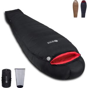 0 Degree Sleeping Bag for Adults 650 Fill Power Down Sleeping Bag for Cold Weather -20F / -8F / 0F / 10F Large Lightweight