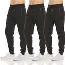 PURE CHAMP Mens Sweatpants 3 Pack Fleece Active Athletic Workout Jogger Sweatpants for Men with Zipper Pocket Size S-3XL