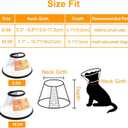 2 x VOVIGGOL 2 Pack Cat Cones to Stop Licking, Pet E Collar Pet Cone for Kitten Cones After Surgery, Cat Elizabethan Collar Kitty Head Cone Recovery Cone for Small Cats Kitten Rabbits (Size S, 6#)