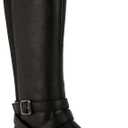 LONDON FOG Girls Brooke Knee High Fashion Boot Zip Up Boot With Fashion Buckle (2 Little Kid, Black)