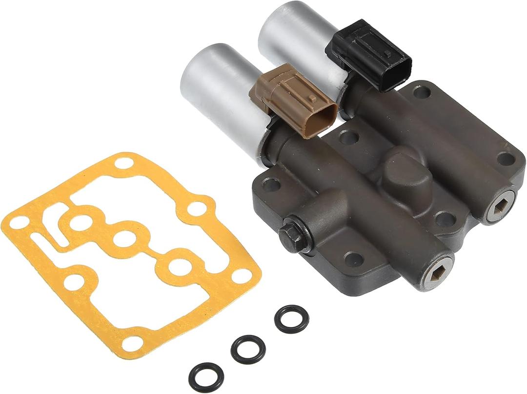 Motoforti Transmission Dual Linear Shift Solenoid, Automatic Transmission Shift Solenoid, for Honda Accord 1998-2007, Iron Plastic, with Gasket, 28250P6H024, Dark Gray, 1 Set