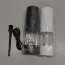 Electric Salt and Pepper Grinder Set, Rechargeable Automatic Pepper Mill Grinder with LED Light Gifts for Women, Adjustable Coarseness shakers, One-Hand Operation for Kitchen Essentials (Rechargeable-Upgrade Black/White 2PC)