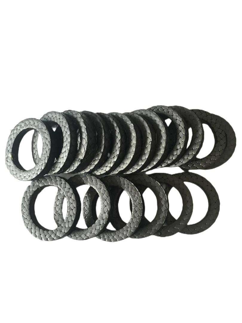 GemmySeal PTFE Graphite Braided Packing Gasket Ring 10Pcs OD83*ID63*10mmT