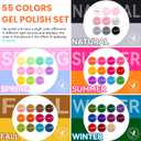 VANREESA 53 Pcs Gel Nail Polish Set, 50 Colors Gel Polish with Base Coat & 4 Effects Top Coat Full-Color Nail Polish Set All Seasons Nail Kit Gifts for Women Girls Nail Salon at Home