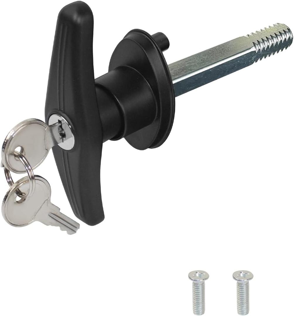 Truck Cap T-Handle Lock for Camper Shell Replacement Locking Latch Parts, Truck Bed Topper Door Locking Accessories Kit with Keys - L
